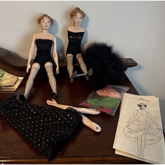 Keepsake Originals Other - 2 - 14.5" Belle, Riverboat Queen Stunning Porcelain Fashion Dolls Set Pair & Acc